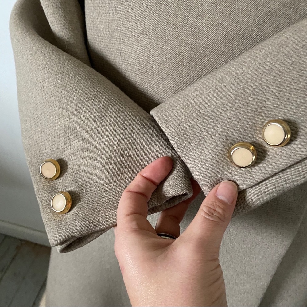Vintage Blonde Mink & Wool Overcoat Beige Coat - Picture 6 of 15